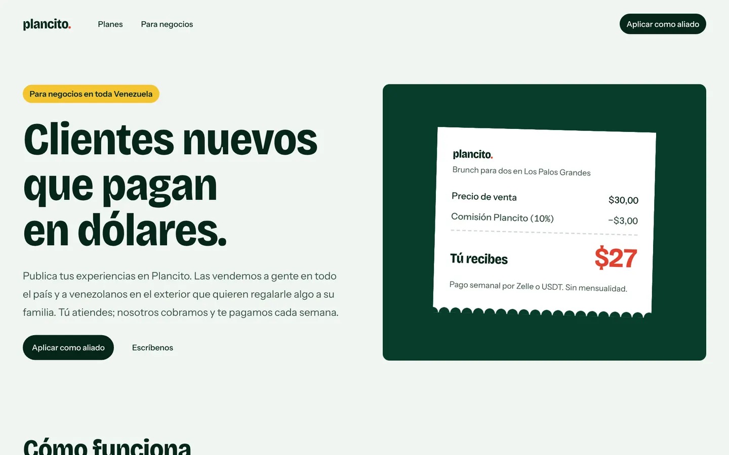 Plancito, marketplace de experiencias hecho por Summertech Studio